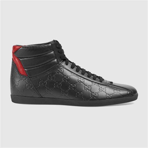 black gucci sneakers high top|gucci signature high top sneaker.